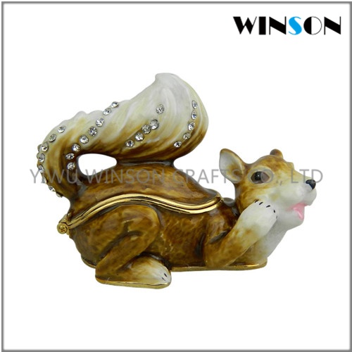 Pewter Jewelry Box / Crytals Squirrel Jewelry Box