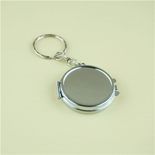 mini round compact mirror with key ring/promotion gifts