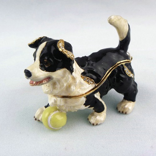 Dog Trinket Box/Handmade Animal Figurine