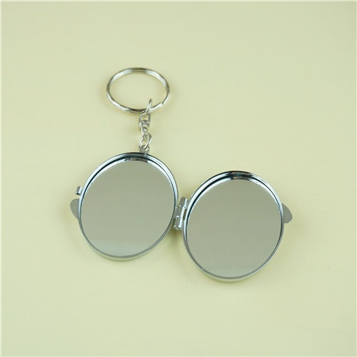 mini oval compact mirror with key ring/silver compact mirror engraved