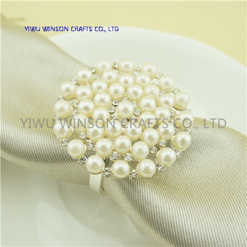 Metal Napkin Ring/Elegant Pearls Wedding Decoration Napkin Ring