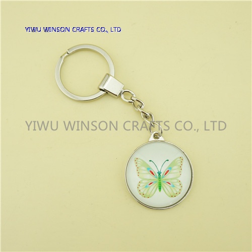 Single Side Crystal Butterfly Key Chain/Custom Logo Key Chain