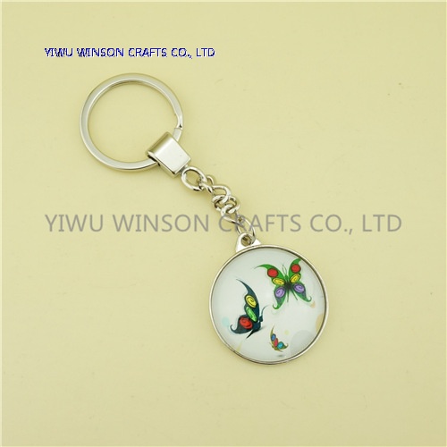 Single Side Butterfly Crystal Key Chain/Custom Logo Key Chain