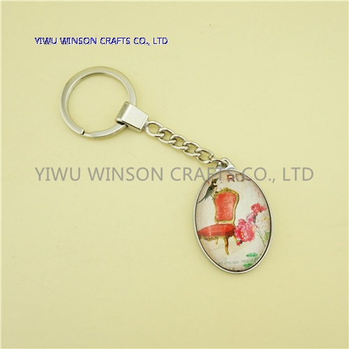 Single Side Floral Crystal Key Chain/Custom Logo Key Chain