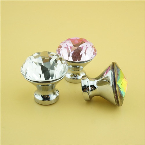 Colorful crystal drawer handle/fashion zinc alloy handle