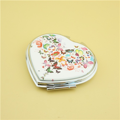PU heart-shaped compact mirror/Butterfly pocket mirror