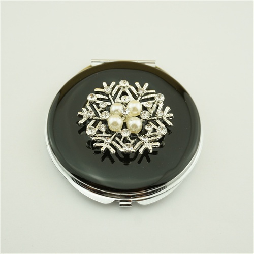 Metal round compact mirror/Snowflake series compact mirror