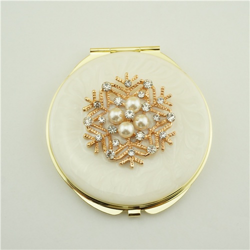 Metal round compact mirror/Snowflake series compact mirror