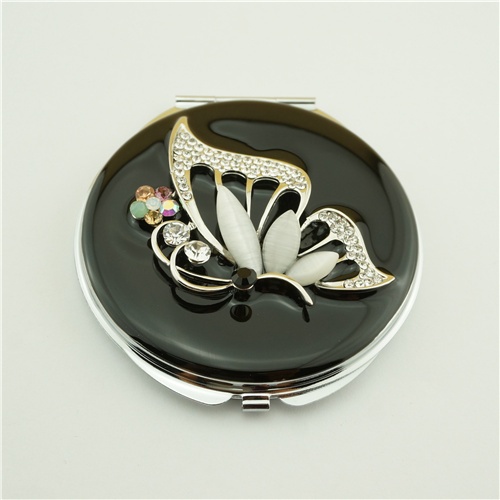 Butterfly series crystal compact mirror/Metal compact mirror