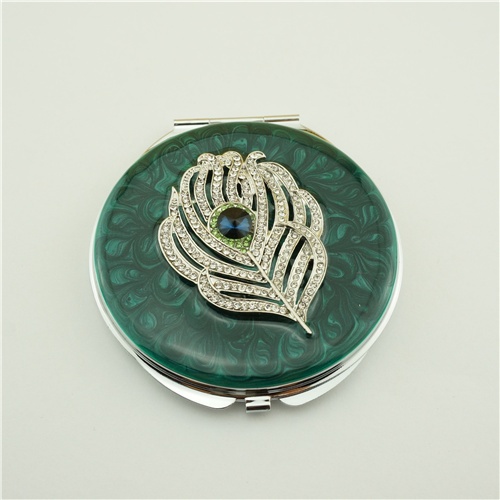 Peacock blue crystal compact mirror/Mothers day gifts