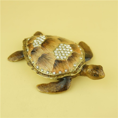 Pewter jewelry box / Crytals turtle jewelry box