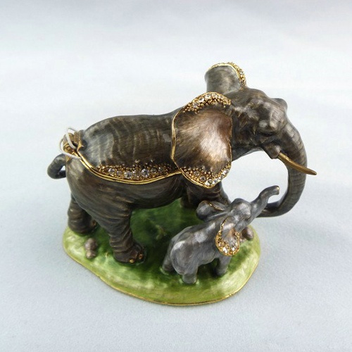 Elephant Jewelry Boxes/Handmade enamel figurine