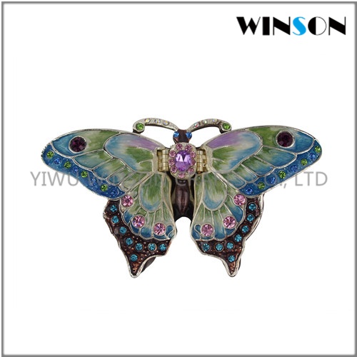 Crystal Enameled Butterfly Jewelry Box