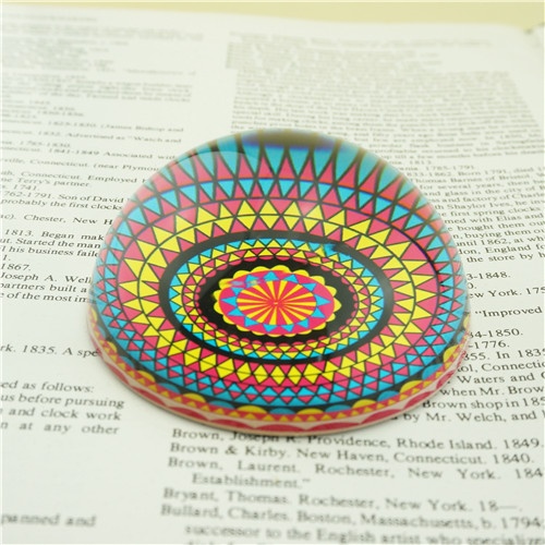 Colorful Mordern Paperweights/80mm Clear Dome Glass with Custom Printing Sticker