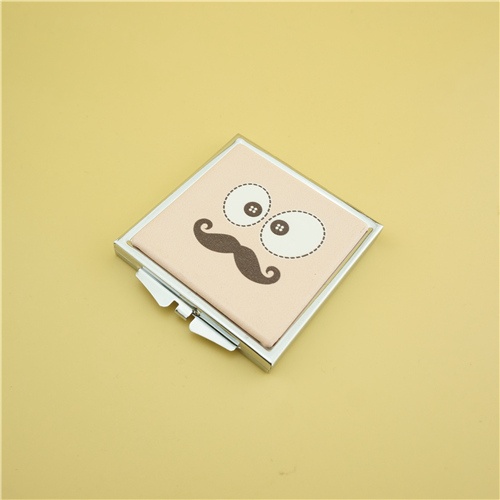 Personalised pocket mirror/square PU compact mirror