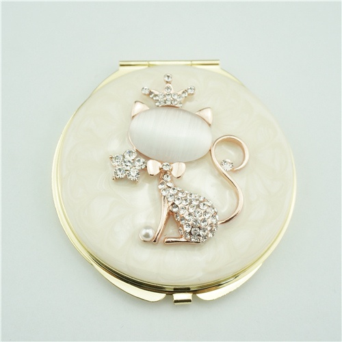 Crystal compact mirror/Cat compact mirror