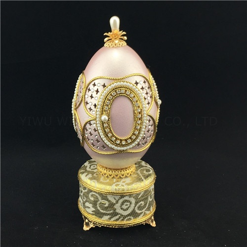 Music box eggshell pink jewelry case