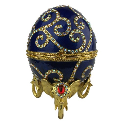 Keepsake jewelry box/Blue easter egg