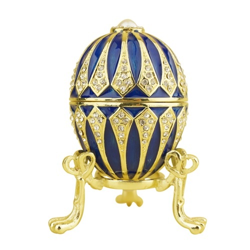 Trinket jewel box/Blue faberge egg