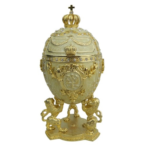 Decorative faberge egg/Trinket jewel box russian emperor's crown