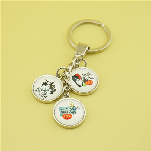 3 Pieces Glass Stones Keychain - Halloween Holiday Gifts