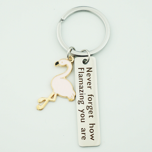 You are amazing Flamingo Key Chain with Customized Words