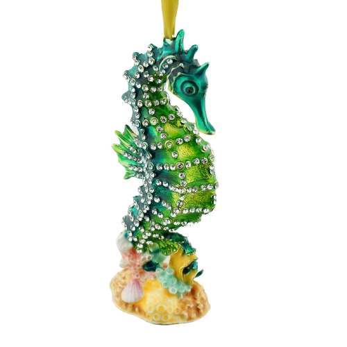 Enamel Sea Horse Christmas Ornament