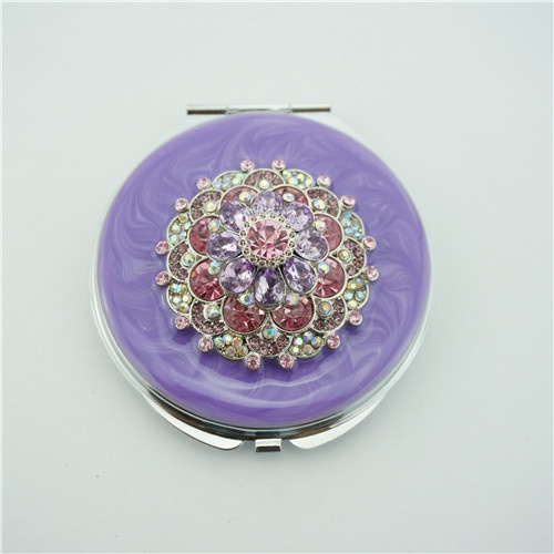 Luxurious and noble compact mirror/crystal flower compact mirror