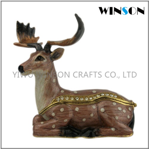 Pewter Jewelry Box / Crytals Deer Jewelry Box