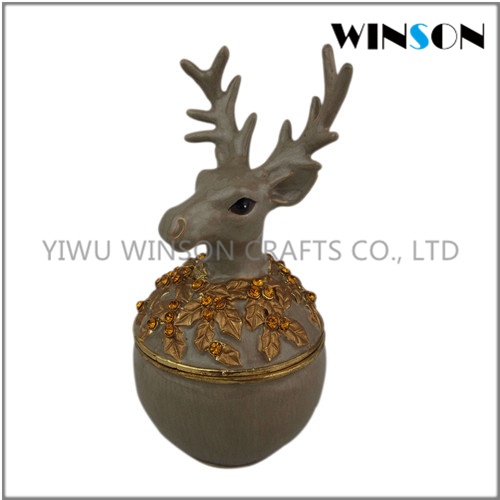 Pewter Jewelry Box / Crytals Deer Jewelry Box