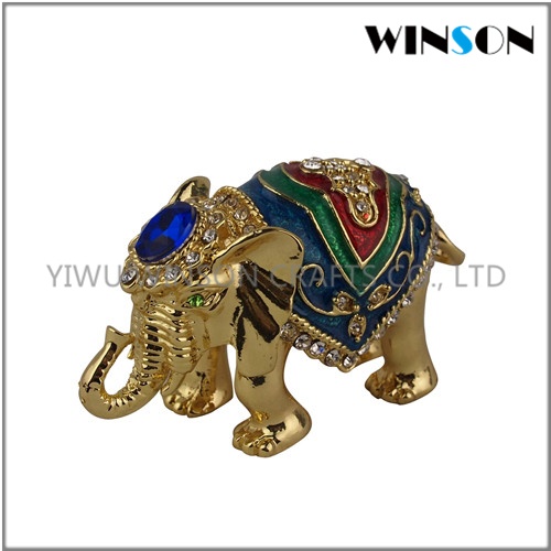 Pewter Jewelry Box / Crytals Elephant Jewelry Box