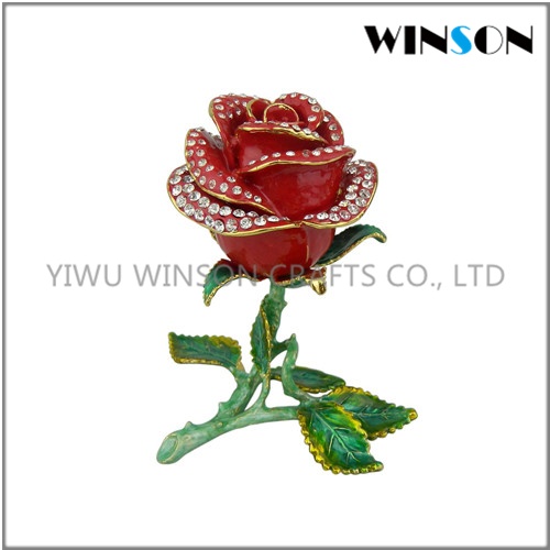 Jeweled Rose Jewelry Trinket Box
