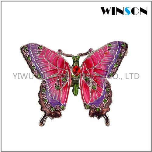 Hinged Crystal Enameled Butterfly Jewelry Box