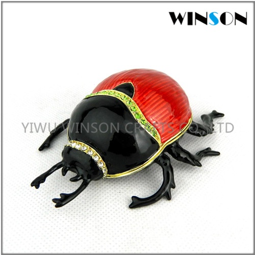Pewter Jewelry Box / Crytals Insect Jewelry Box