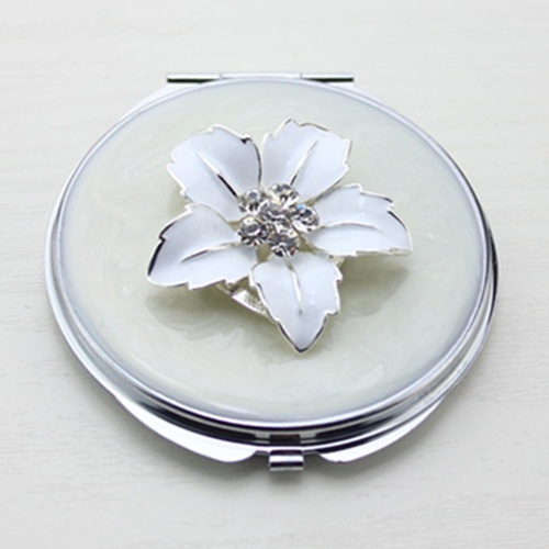 Enamel Flower Compact Mirror