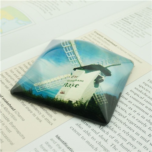 Netherlands Windmill Souvenir Paper Weights/Square Dome Glass with 4c Printing