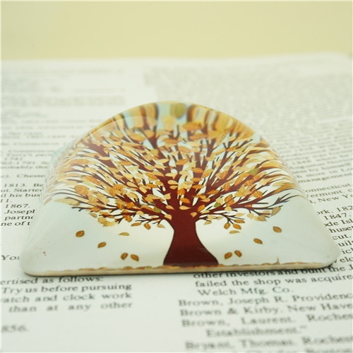 Tree Design Custom Glass Paperweight wiht Domed look/Welcome customized Designs