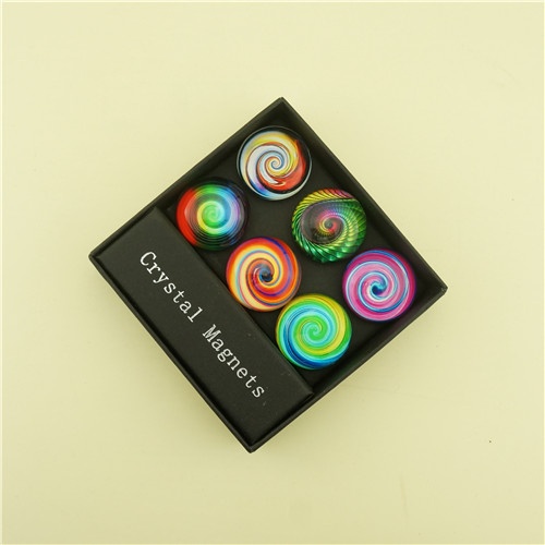 Colorful Swirl 3cm Dome Fridge Magnets Gift Set