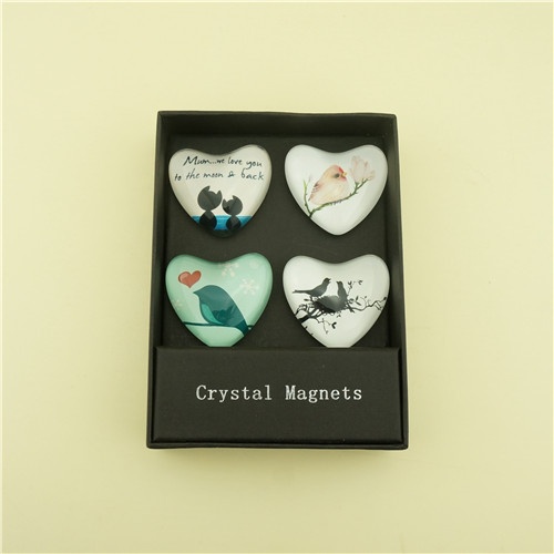 Love Series Heart-shaped Dome Glass Magnets with Customized Photo