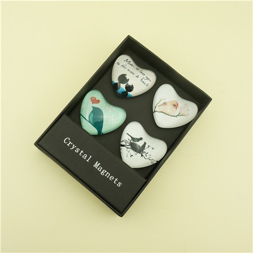 Love Series Heart-shaped Dome Glass Magnets with Customized Photo