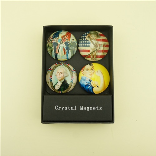 American Style Tourist Magnets/5cm Round Magnetic Dome Glass