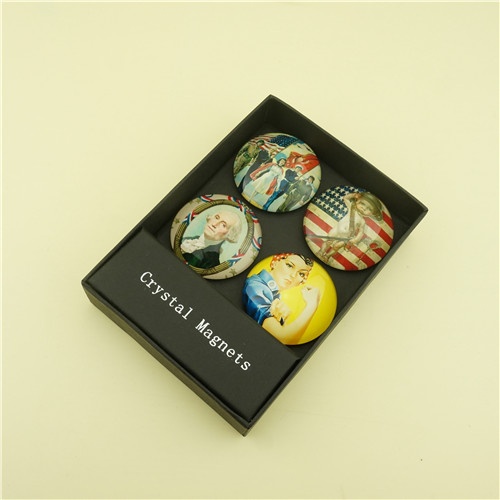 American Style Tourist Magnets/5cm Round Magnetic Dome Glass