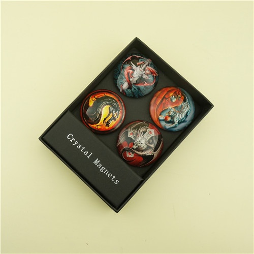 Full Color Printed Refridgerator Magnets/5cm Dome Glass Magnets in Gift Box