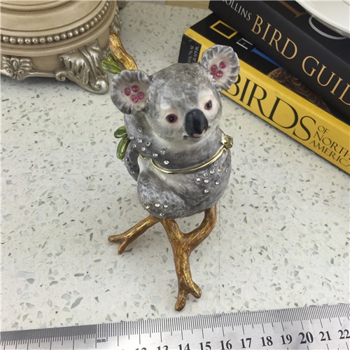 Imitation Ceramic Jewel Box/Metal Koala Jewelry Box