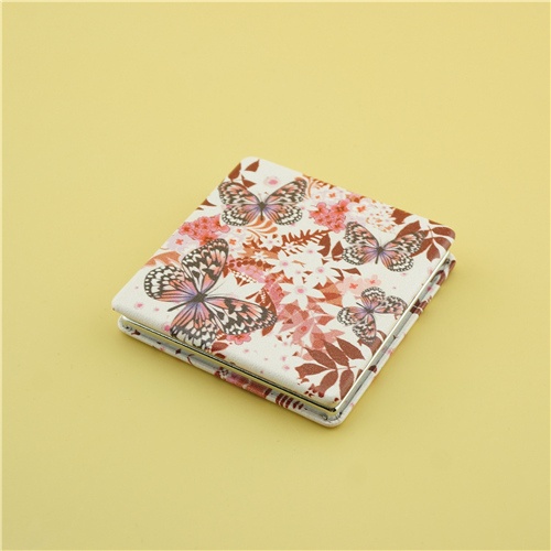 Square compact mirror/PU customized compact mirrors