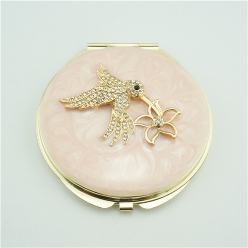 Flower Bird Portable Foldable Pocket Metal Compact Mirror