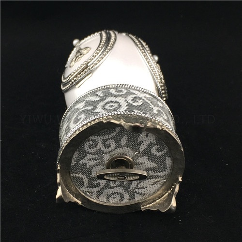 Silver music box hand made real goose egg with wedding keepsake