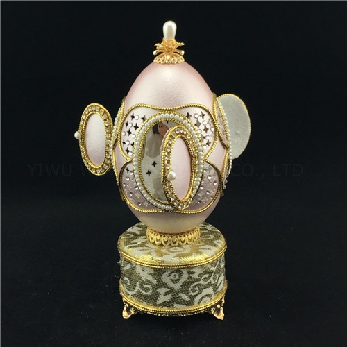 Music box eggshell pink jewelry case