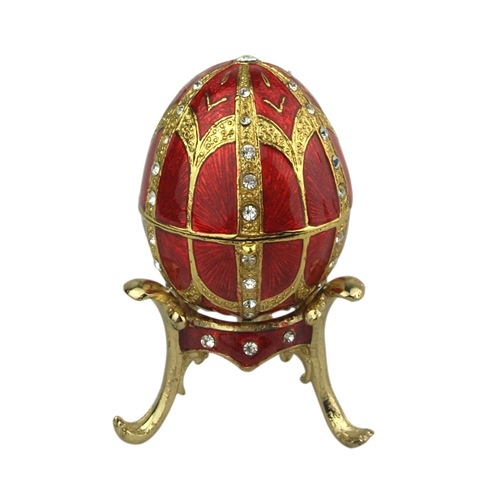 Pewter jewelry box/Faberge egg trinket box