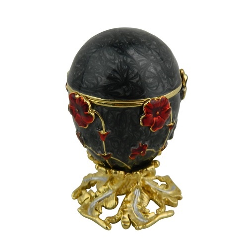 Black faberge egg home decor/Pewter jewelry box